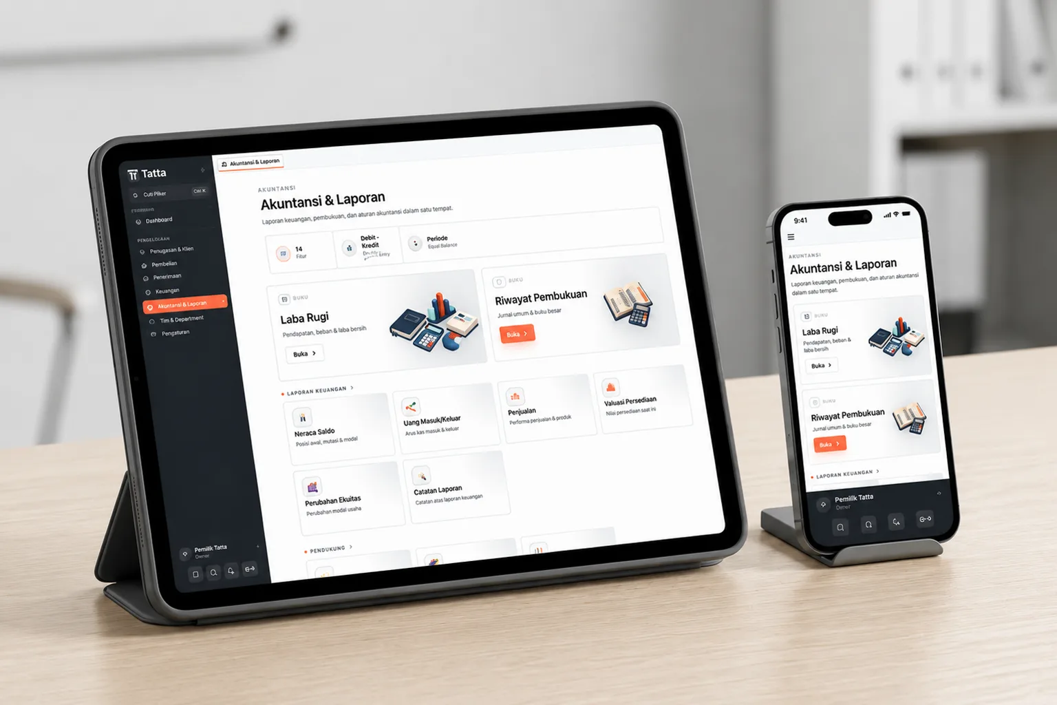 Dashboard pembukuan Tatta Business